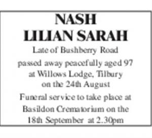 LILIAN SARAH NASH