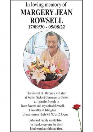 Margery Jean Rowsell